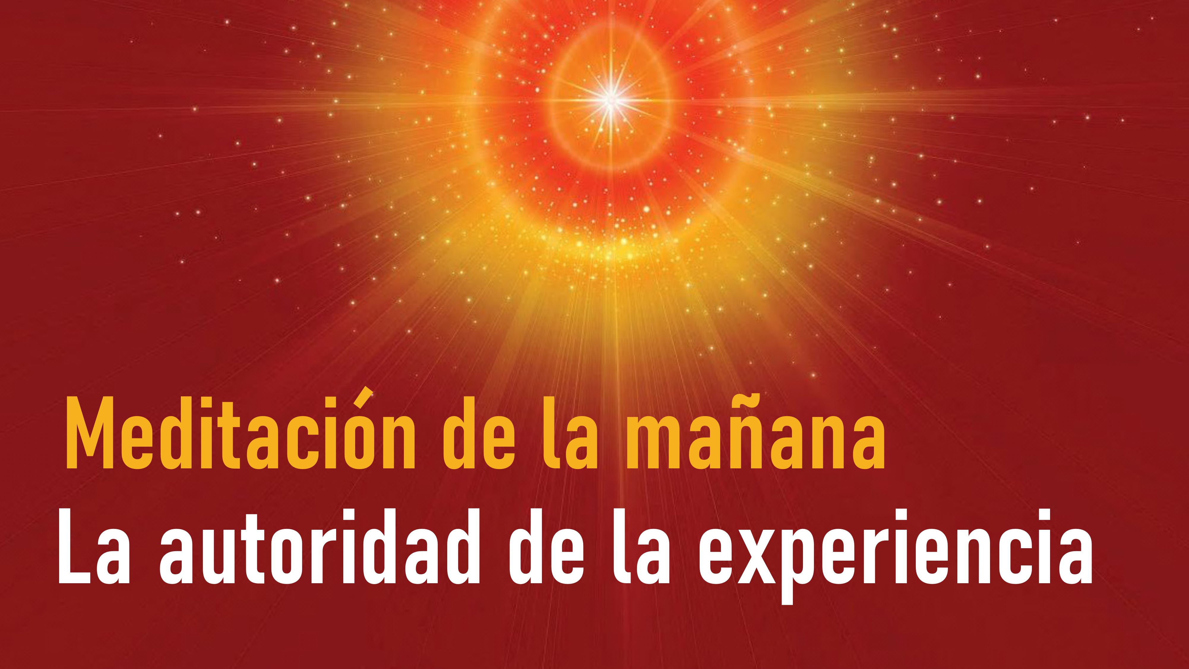 Meditación de la mañana: La autoridad de la experiencia (31 Agosto 2020)